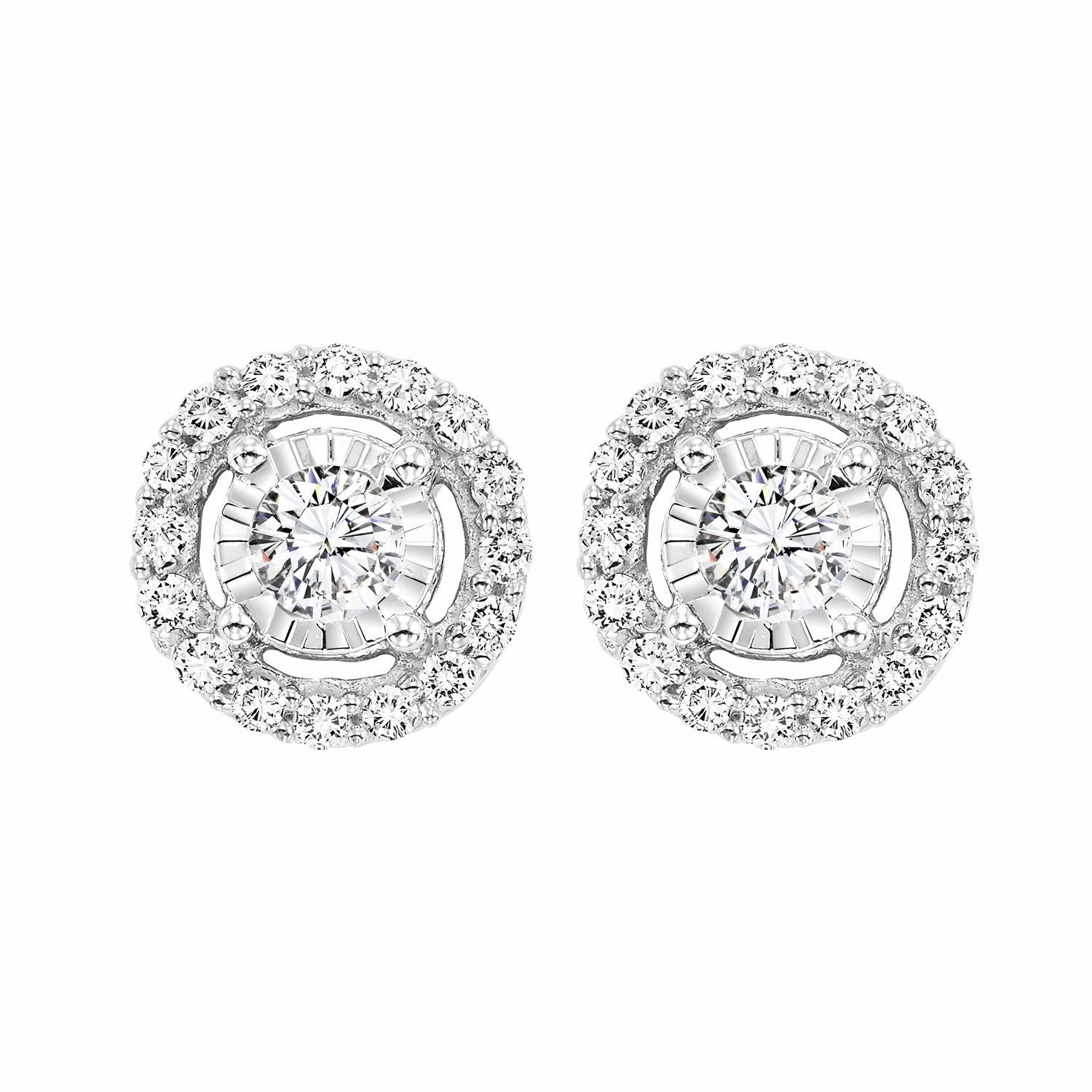True Reflections Halo Diamond Earrings .25 Cttw Glittering Appearance