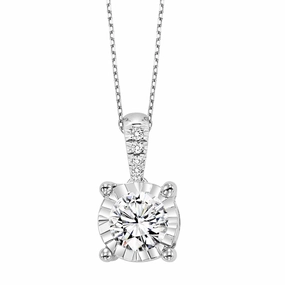 Statement Form True Reflections Illusion Diamond Necklace 1/4 Cttw 14K Gold
