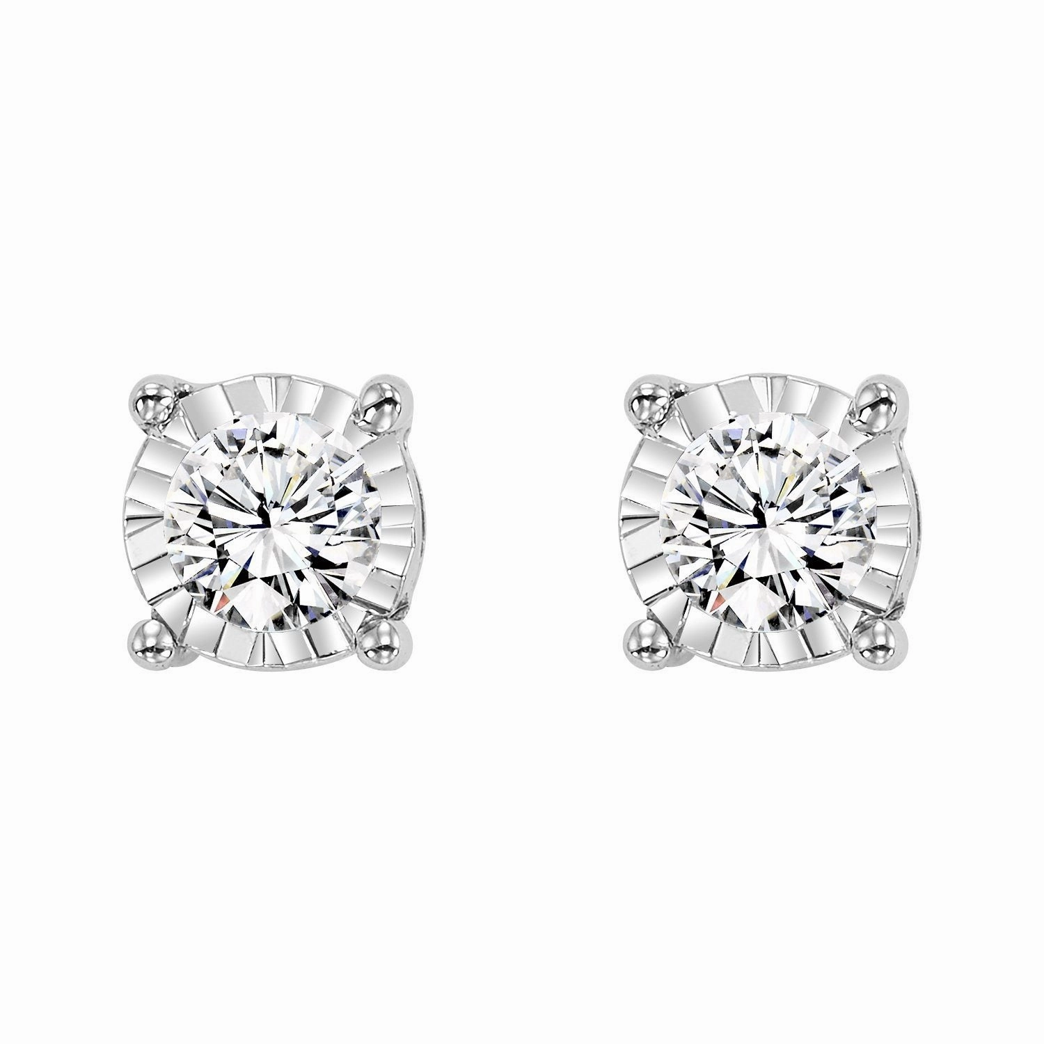 Charming Craft Light Play True Reflections Illusion Diamond Stud Earrings 1/10Cttw