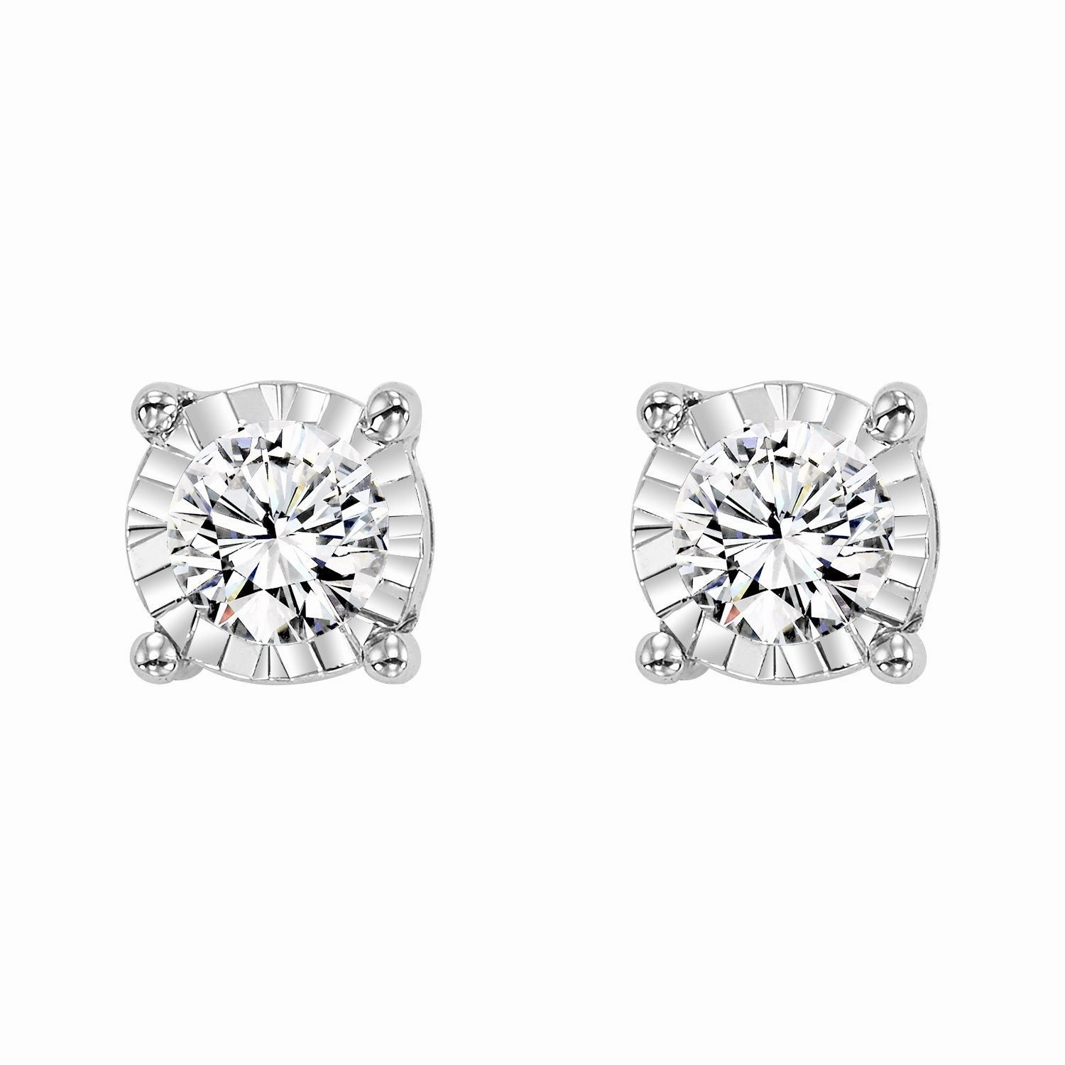 True Reflections Illusion Diamond Stud Earrings 1/4Cttw Everyday Luxury Travel Friendly