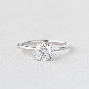 1.0ct Round Cut Moissanite Classic Solitaire Ring Urban Edge Chic Touch