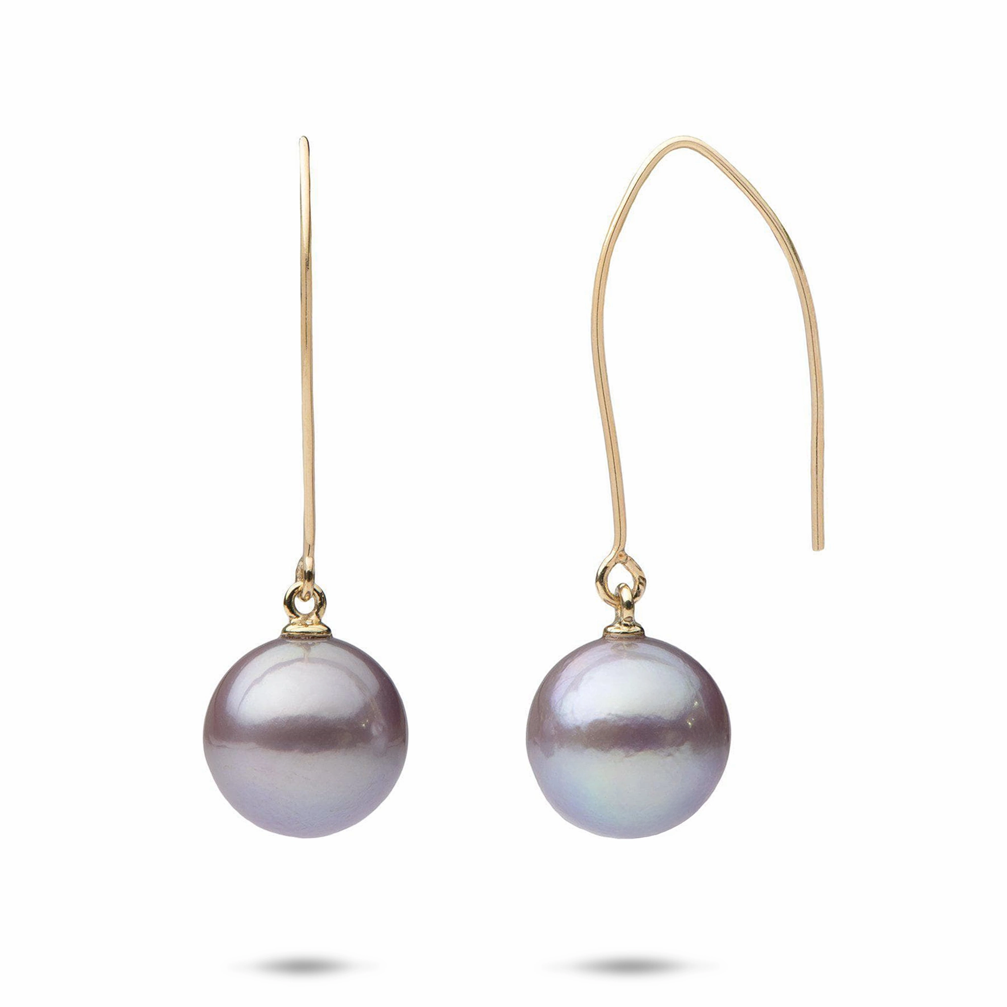Ultraviolet Freshwater Pearl Hook Earrings in Gold - 10-11mm Sophisticated Design Finish Seasonal Shine