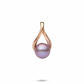 Ultraviolet Freshwater Pearl Pendant in Rose Gold - 9-10mm Neutral Tone
