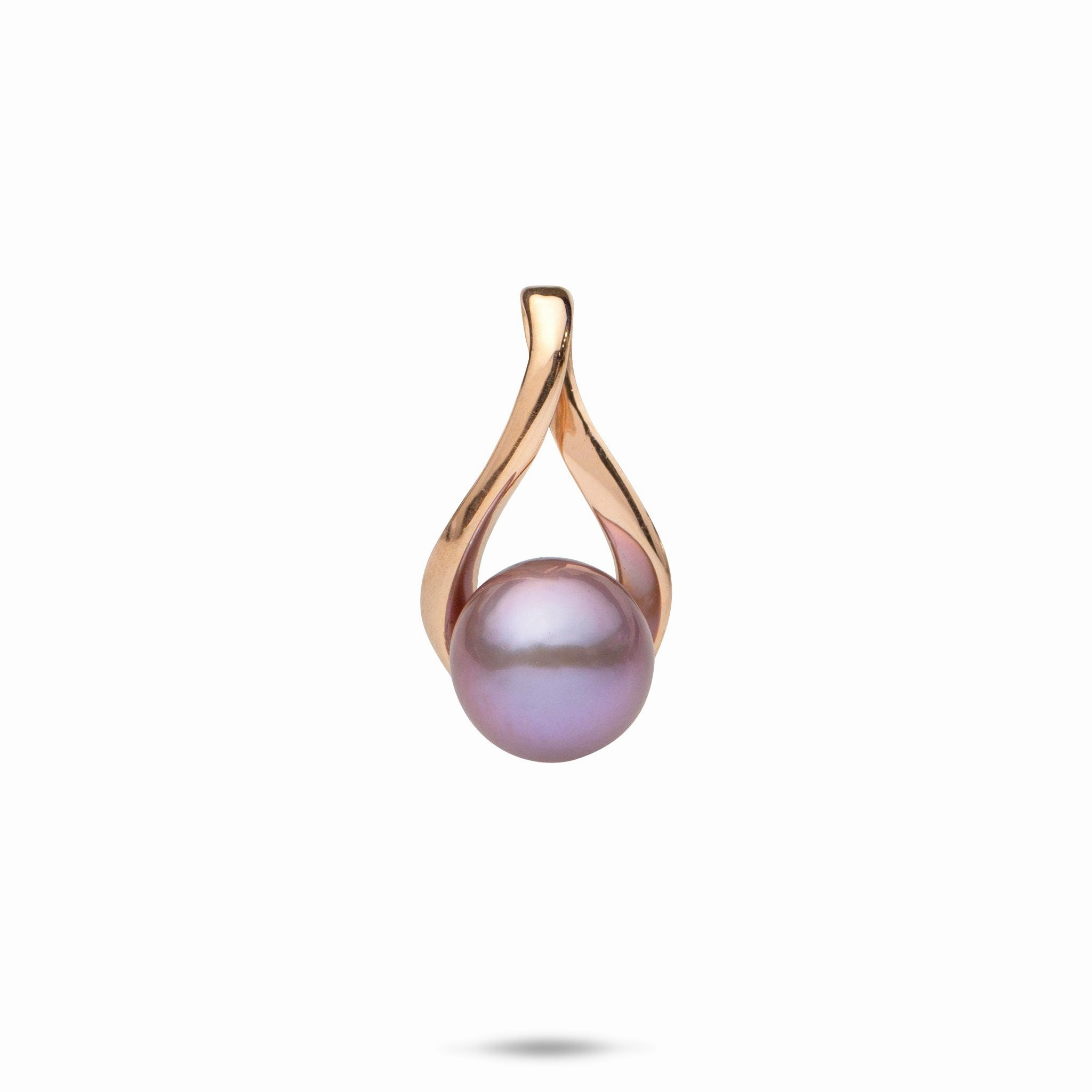 Ultraviolet Freshwater Pearl Pendant in Rose Gold - 9-10mm Minimal Glow Minimalist Touch