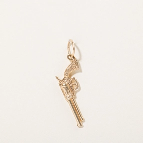 14k Yellow Gold Western Pistol Charm Lustrous Touch Exclusive Charm