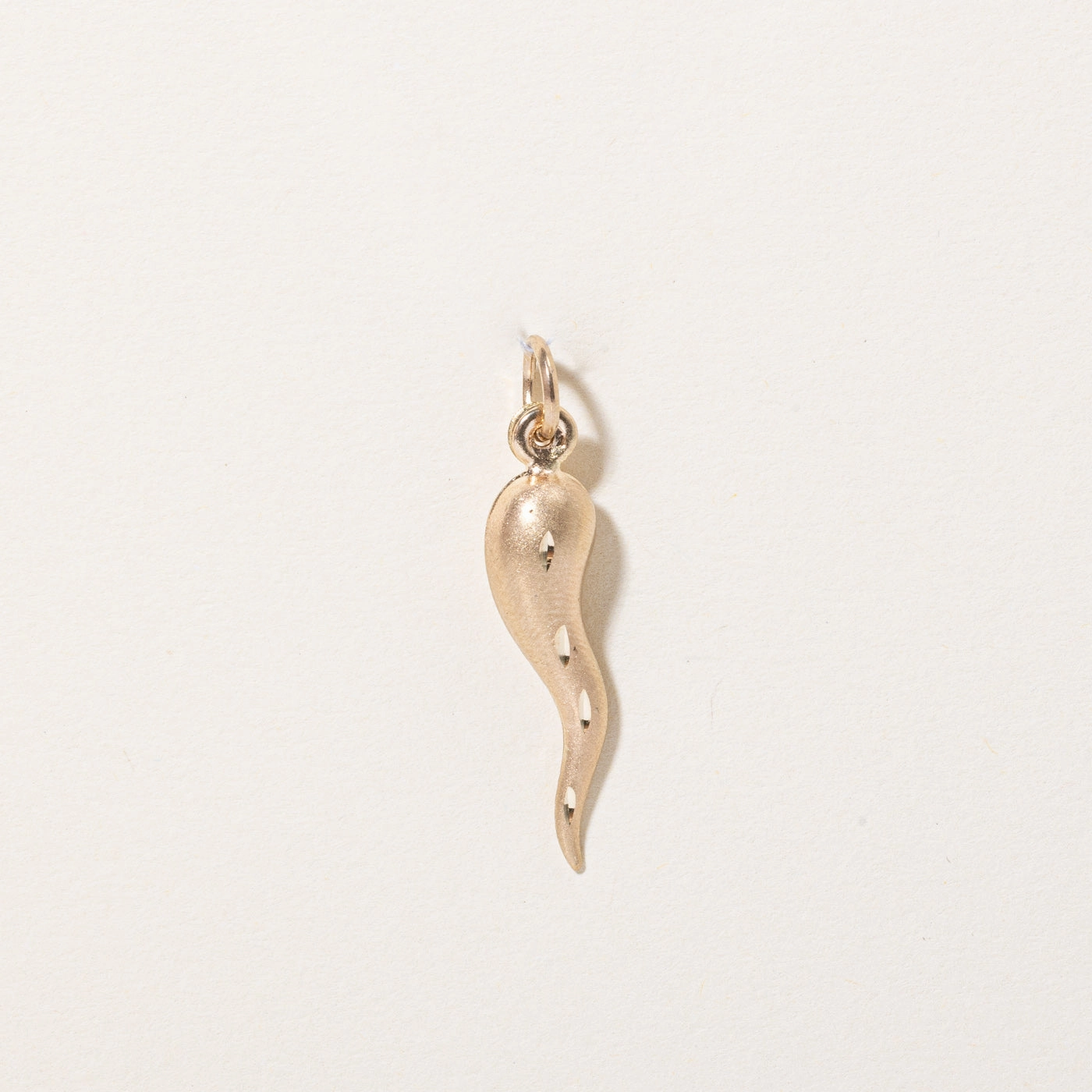 10k Yellow Gold Cornicello Charm Bright Glow