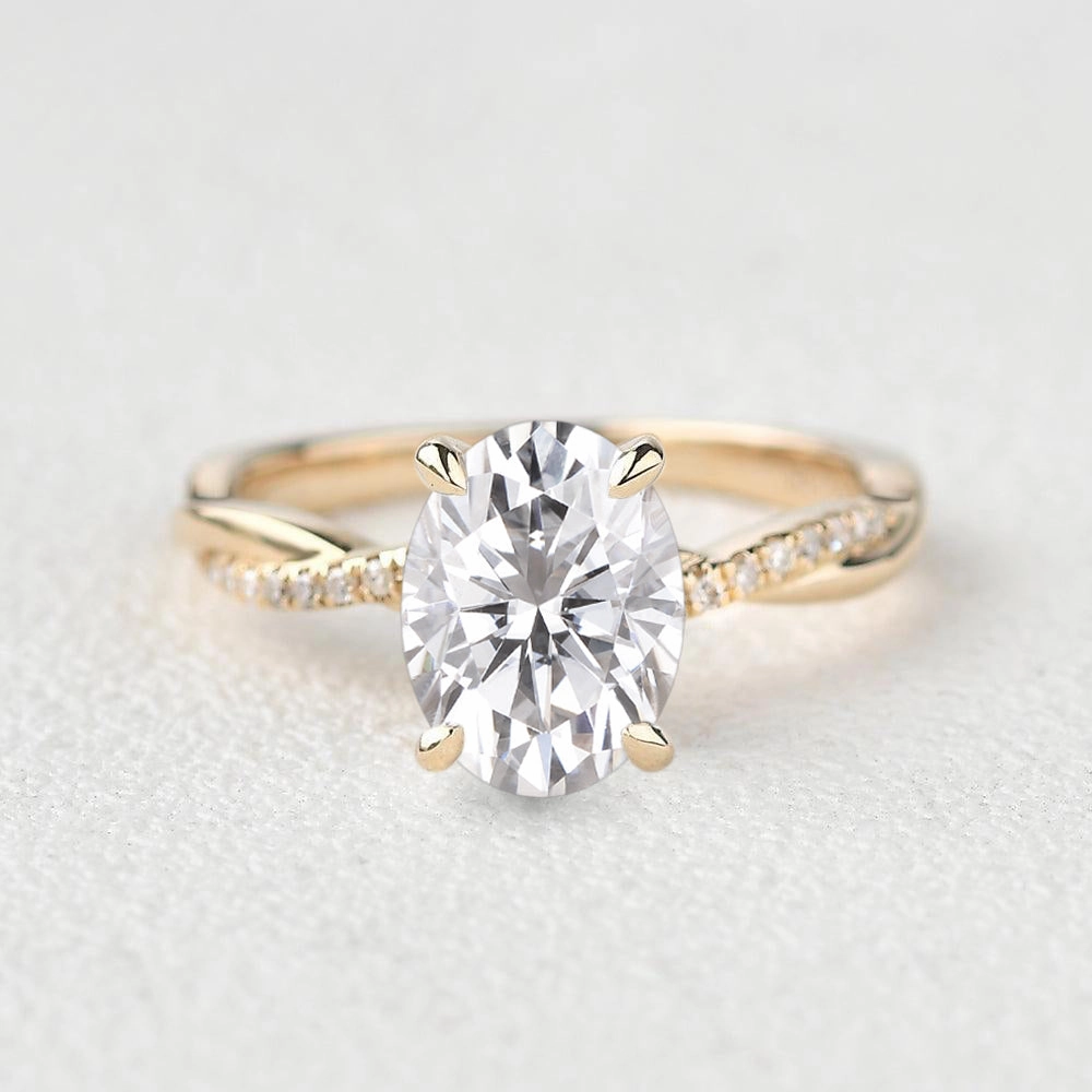 1.5ct Oval Moissanite Infinity Solitaire Ring Evening Sparkle