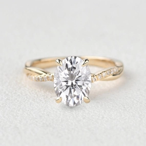 Celebration Look 1.5ct Oval Moissanite Infinity Solitaire Ring