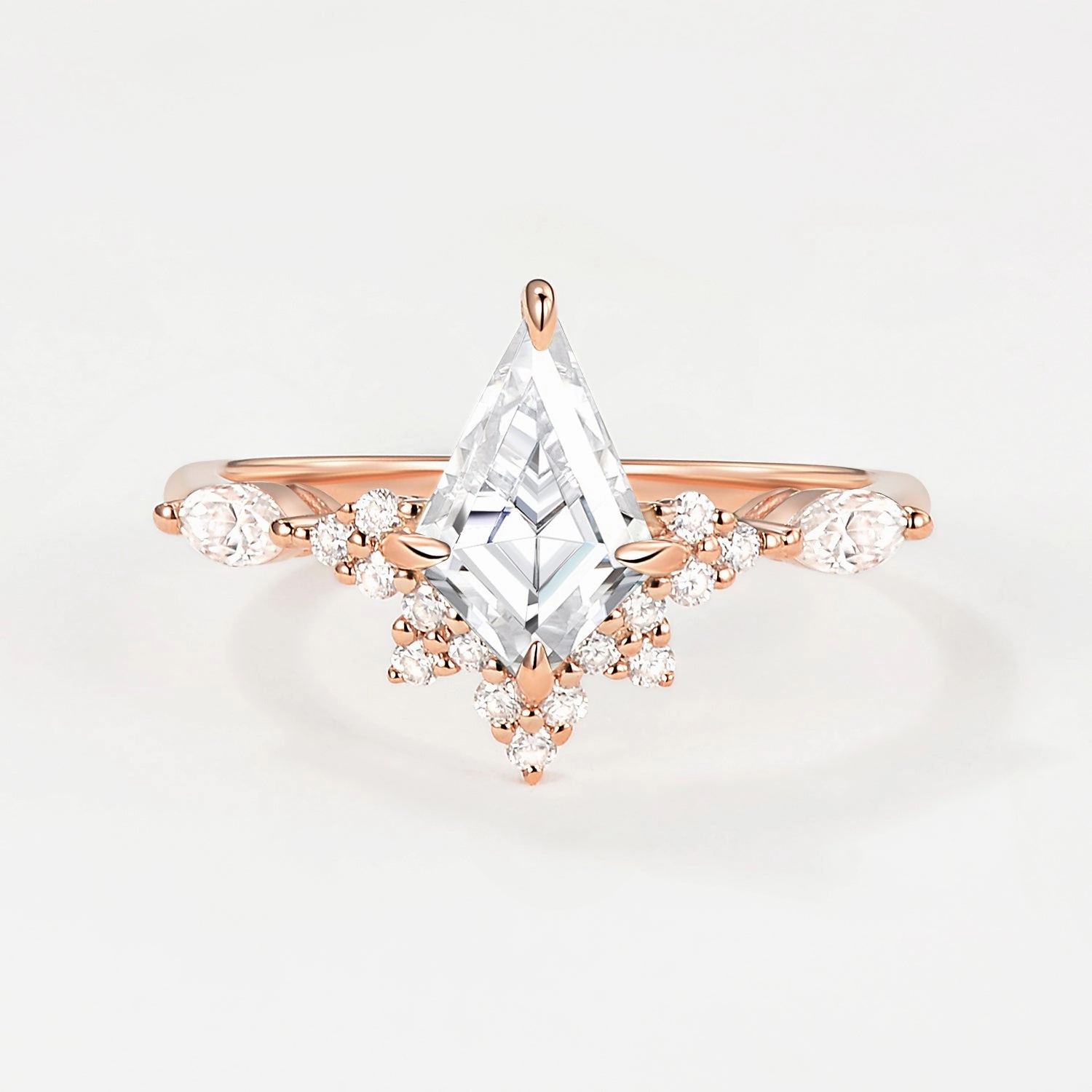 Unique Moissanite Stacking Engagement Ring Festive Touch Exclusive Treasures