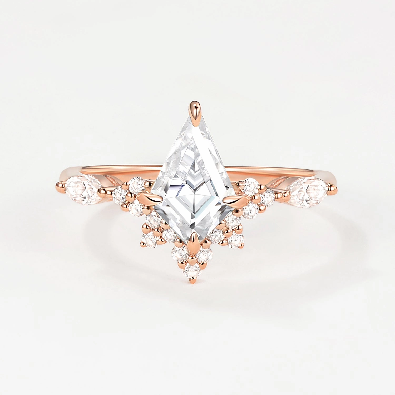 Everyday Design Gloss Edge Unique Moissanite Stacking Engagement Ring