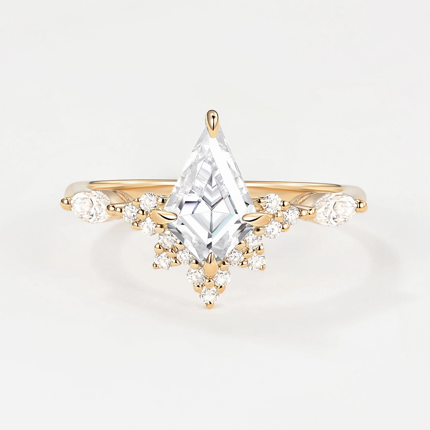 Unique Moissanite Stacking Engagement Ring Bold Combo