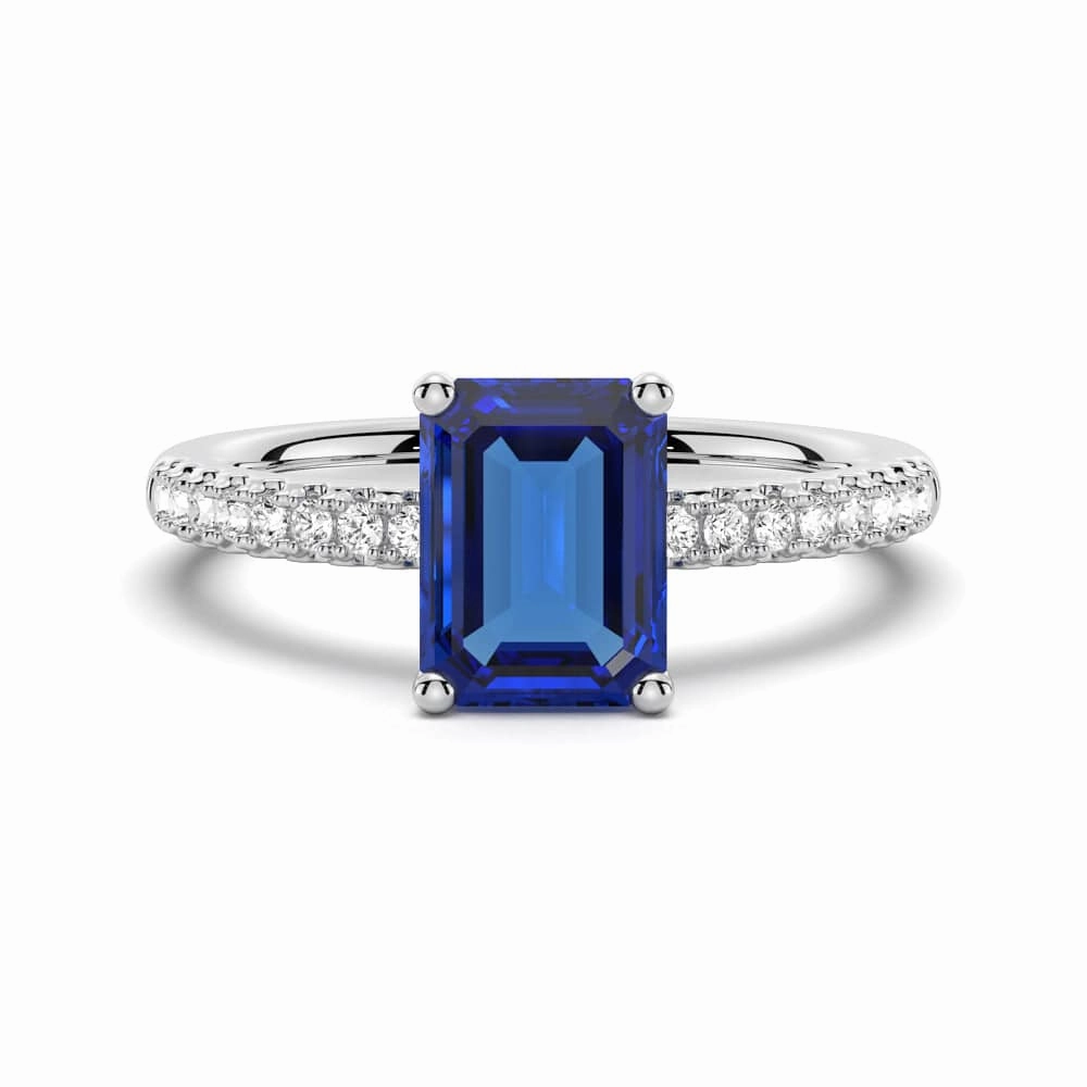 Fashion Sparkle Eye Catcher 2 CT. Petite Trellis Lab Grown Sapphire Gemstone Ring