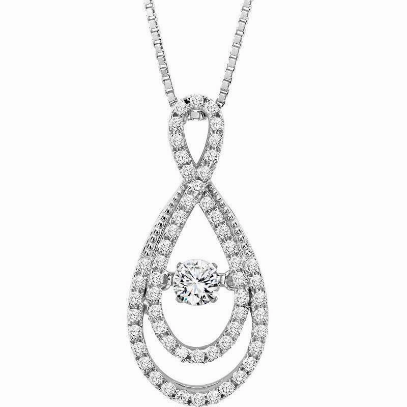 youth appeal Rhythm of Love Double Infinity Diamond Necklace 2/3Cttw 14K