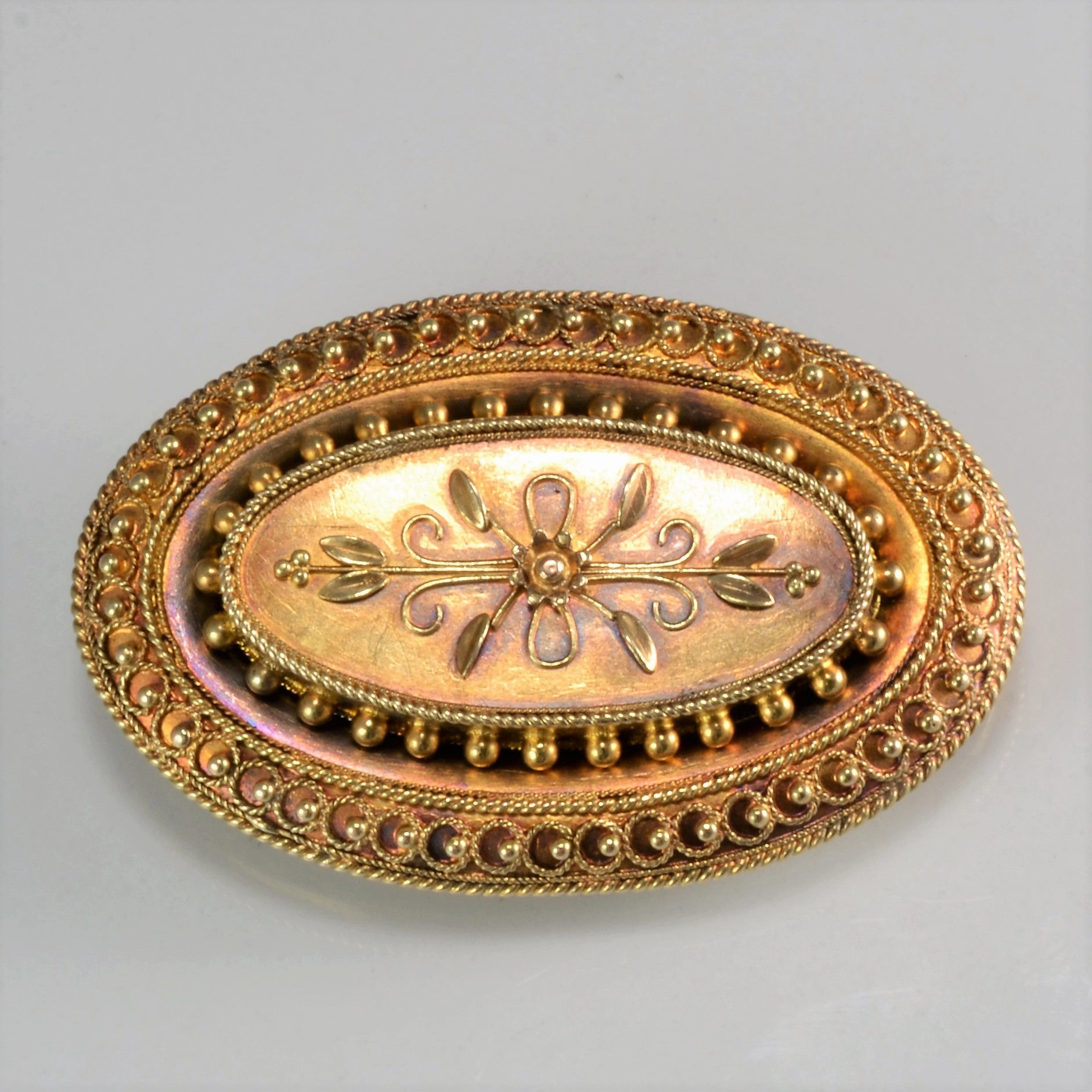 Refined Craftwork Etruscan Revival Filigree Brooch |
