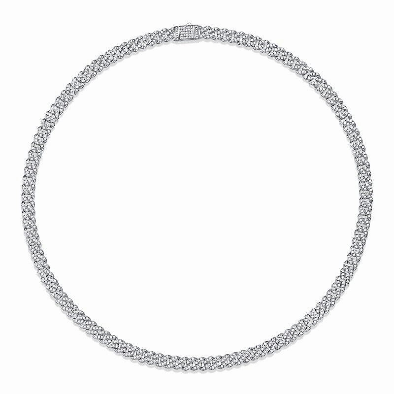 8mm Cuban Chain Necklace Iced Out | S925 | Moissanite Detail Pop Trendy Form