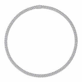 Flawless Detail Evening Feature 8mm Cuban Chain Necklace Iced Out | S925 | Moissanite