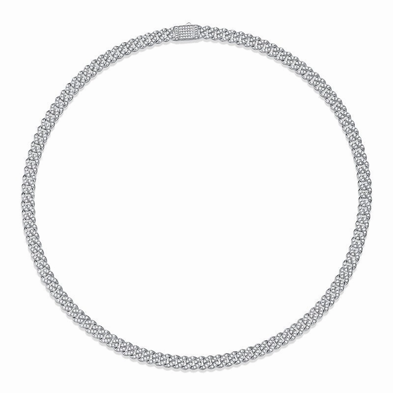 Flawless Detail Evening Feature 8mm Cuban Chain Necklace Iced Out | S925 | Moissanite