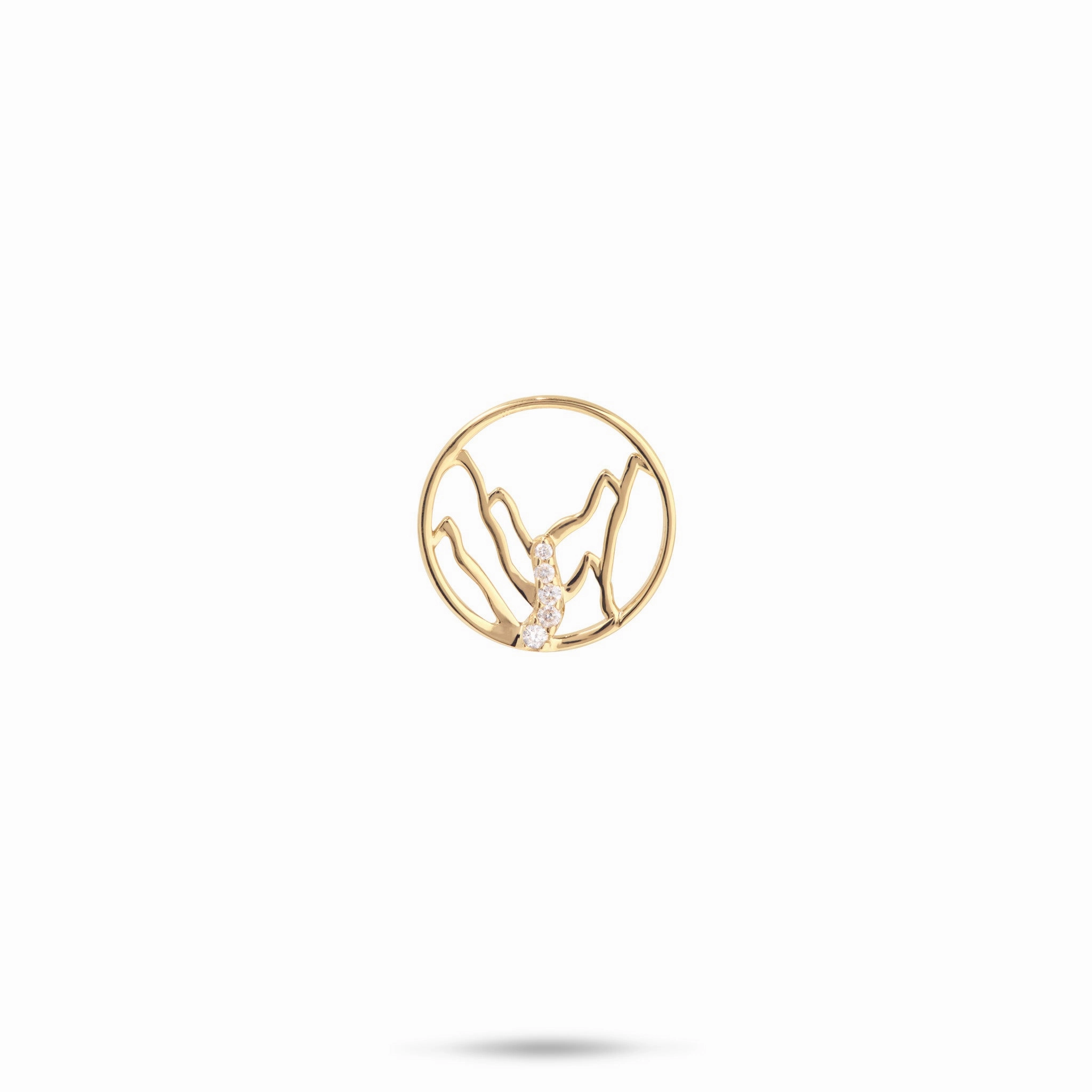 Ko?olau Waterfall Pendant in Gold with Diamonds - 13mm Delicate Style