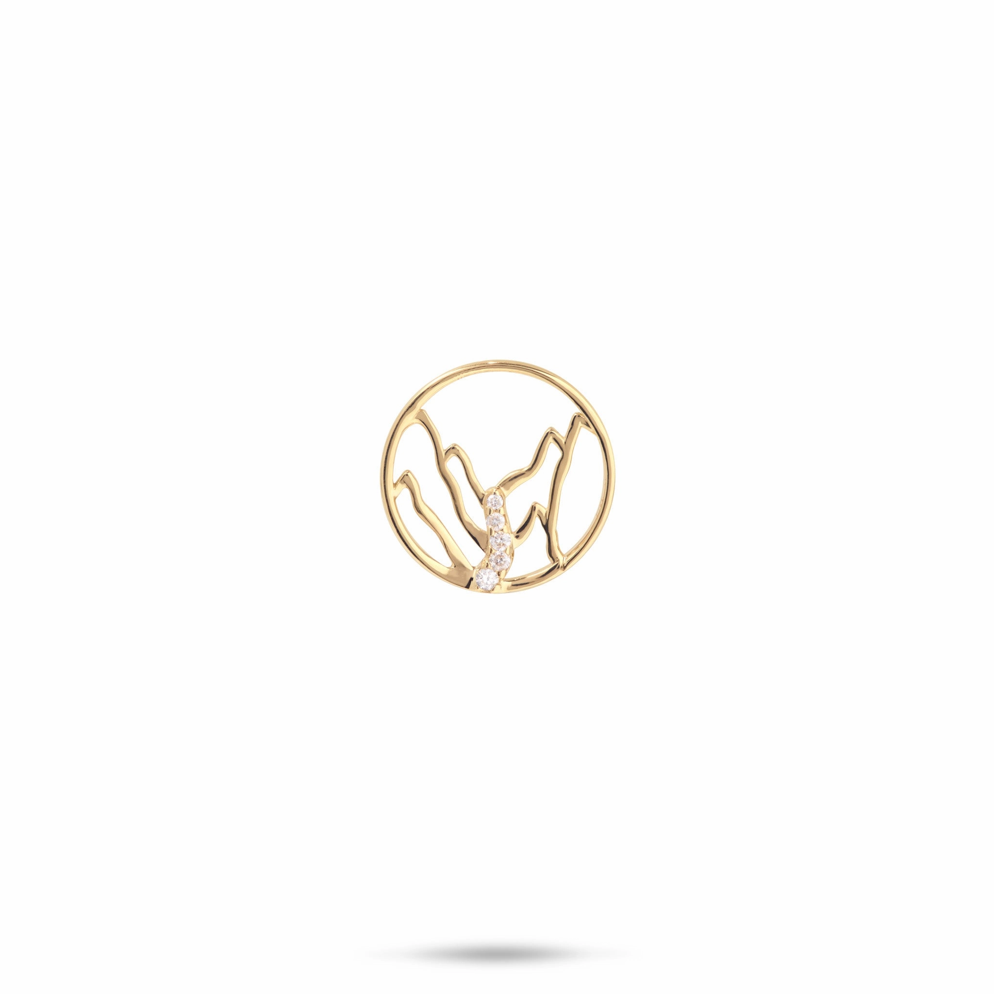 Ko?olau Waterfall Pendant in Gold with Diamonds - 13mm Vintage Pop Versatile Piece