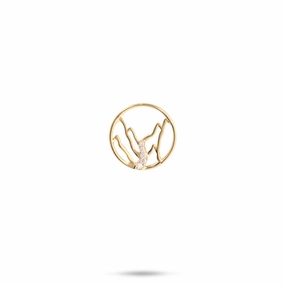 Cozy Style Simple Style Ko?olau Waterfall Pendant in Gold with Diamonds - 13mm