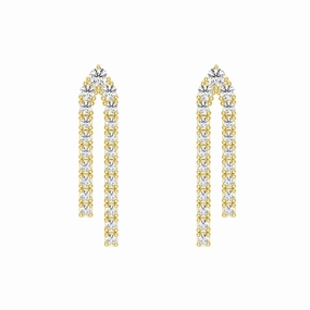 Work Outfit Parallel Diamond Chain Earrings with Architectural Drops