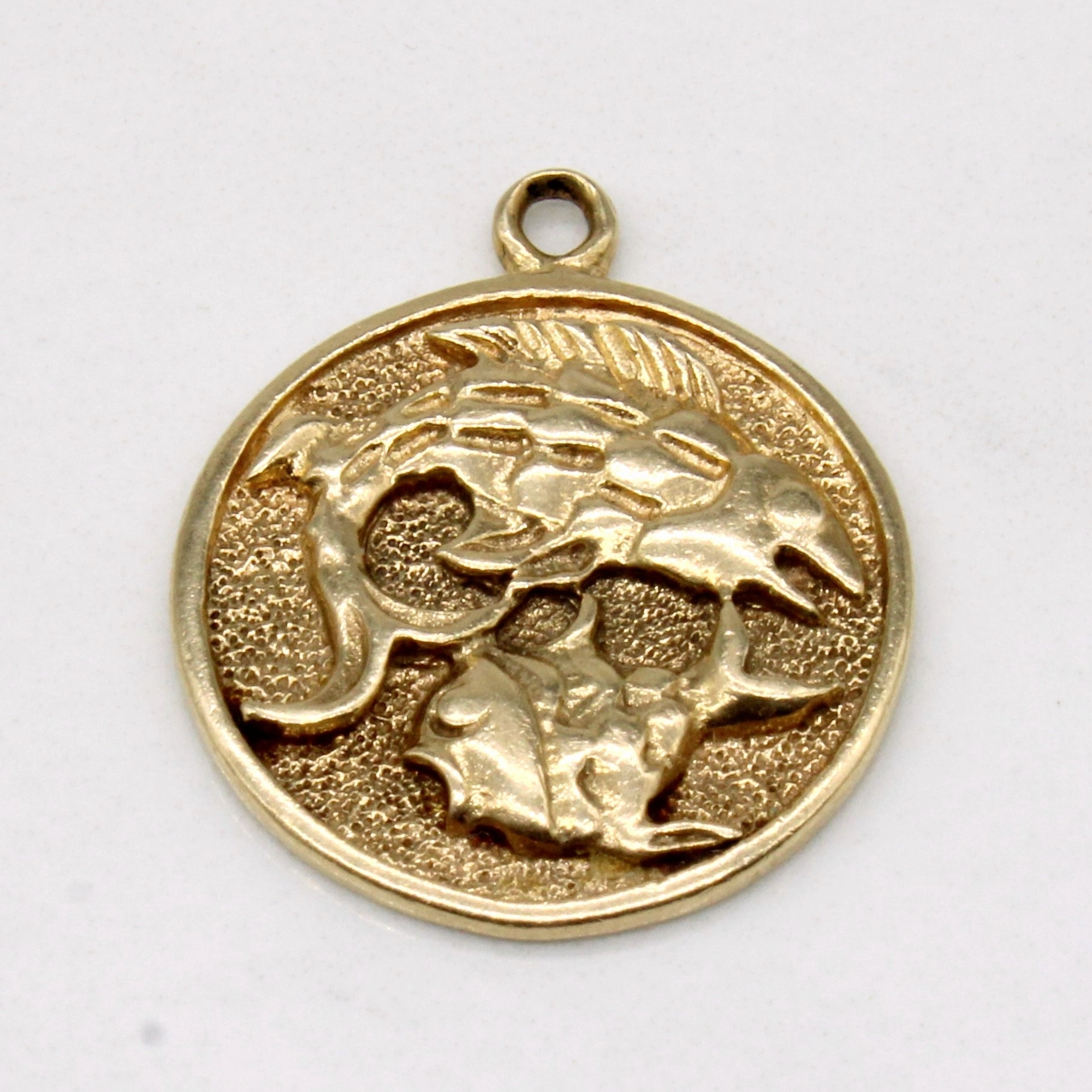 10k Yellow Gold Pisces Charm Soft Match