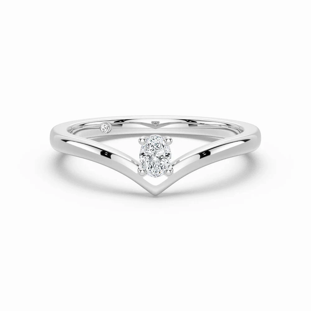 V Shaped Oval Lab Grown Diamond Solitaire Ring Elegant Charm Luxe Mood