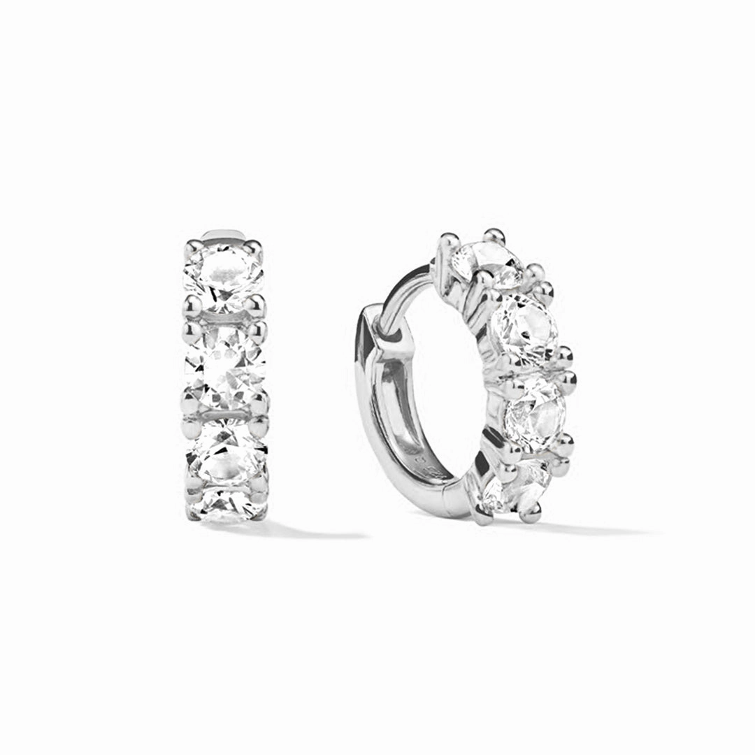 Half Eternity Moissanite Huggie Hoop Earrings Impeccable Highlight