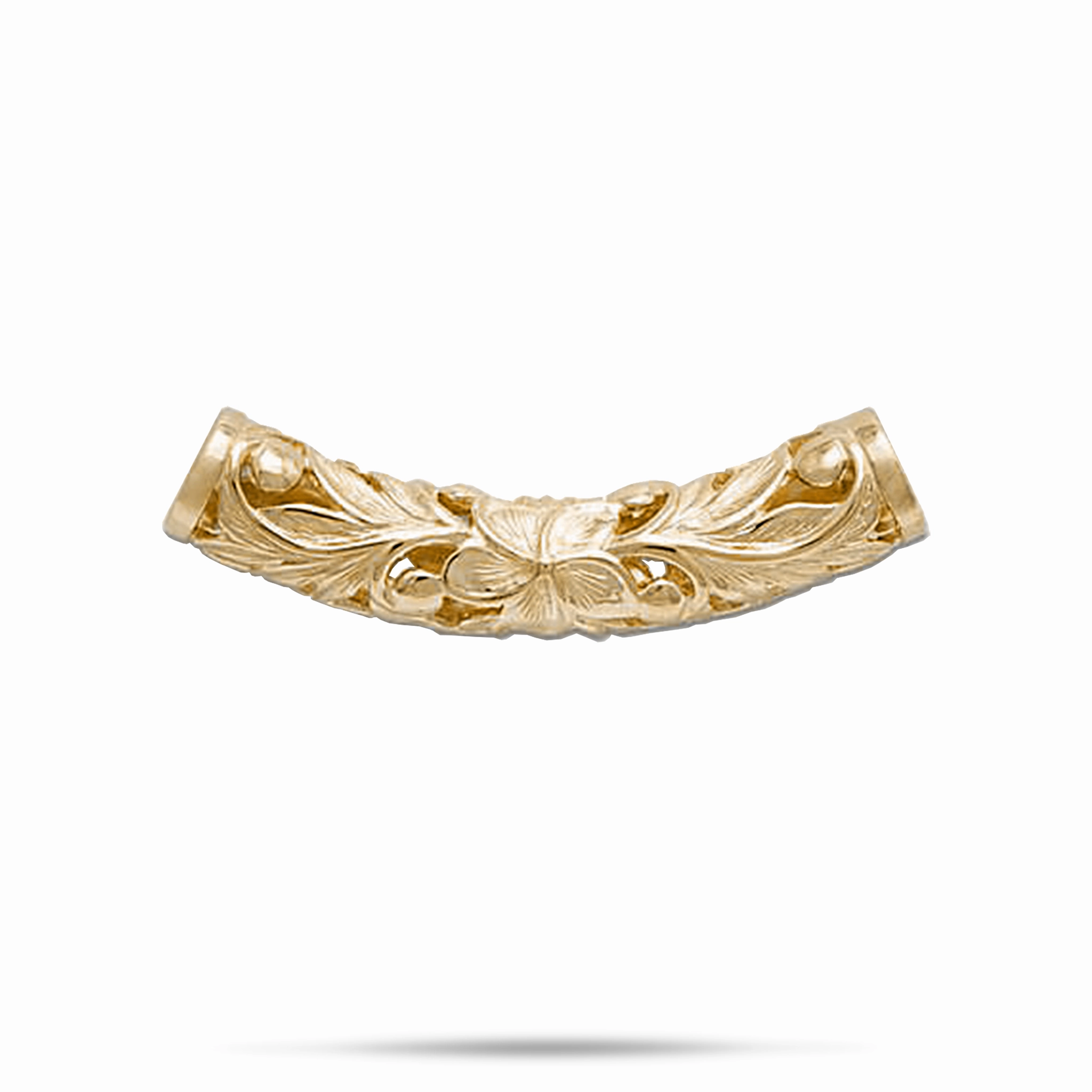 Hawaiian Heirloom Plumeria Barrel Pendant in Gold - 39mm Fashion Statements