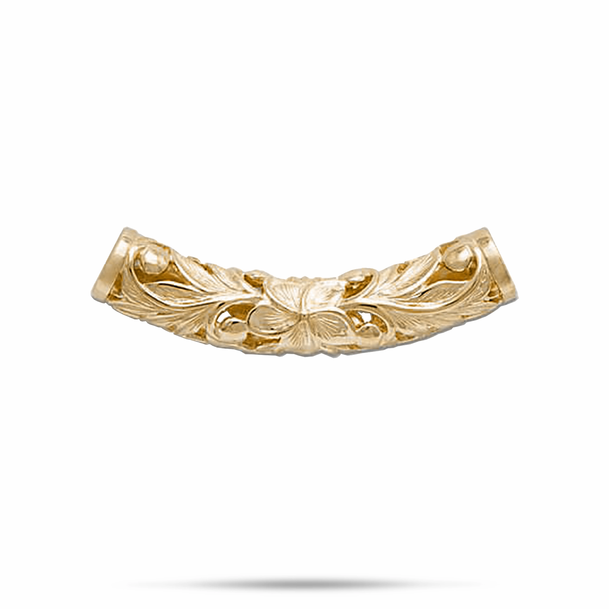 Hawaiian Heirloom Plumeria Barrel Pendant in Gold - 39mm Weekend Outfit