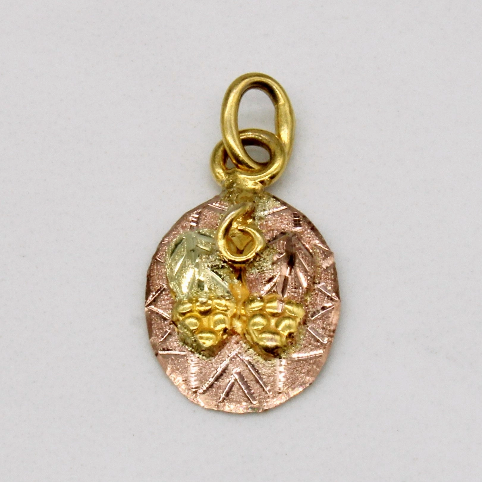 10k Two Tone Gold Berry Pendant Layered Glow
