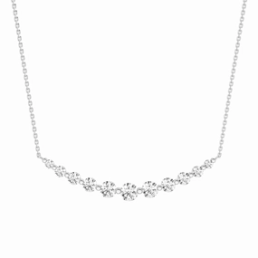 Lab Grown Diamond Eleven Stone Curved Bar Necklace Premium Craft