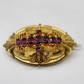 Victorian Era Garnet Brooch | 3.40ctw | Weekend Piece