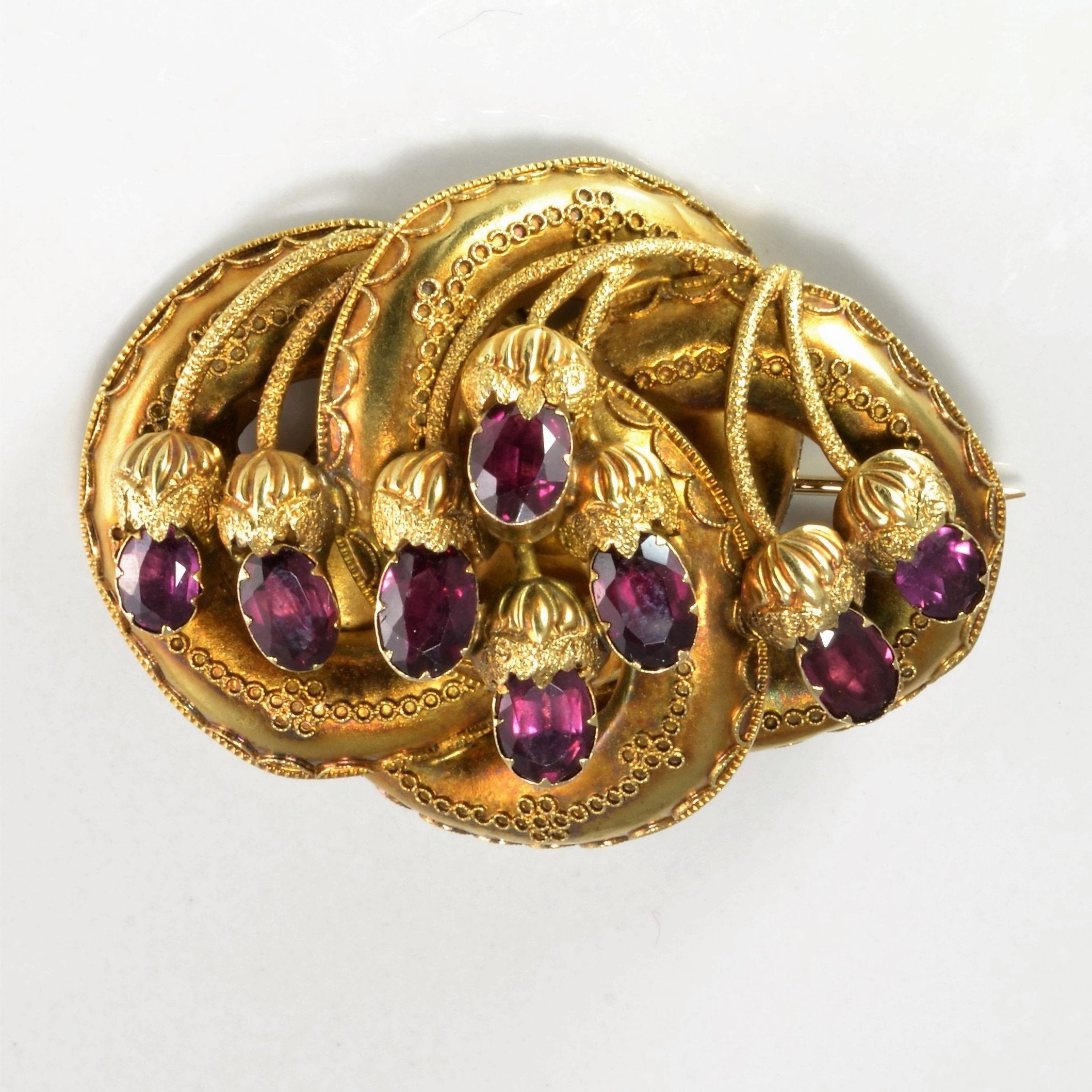 Elite Accent Victorian Era Garnet Brooch