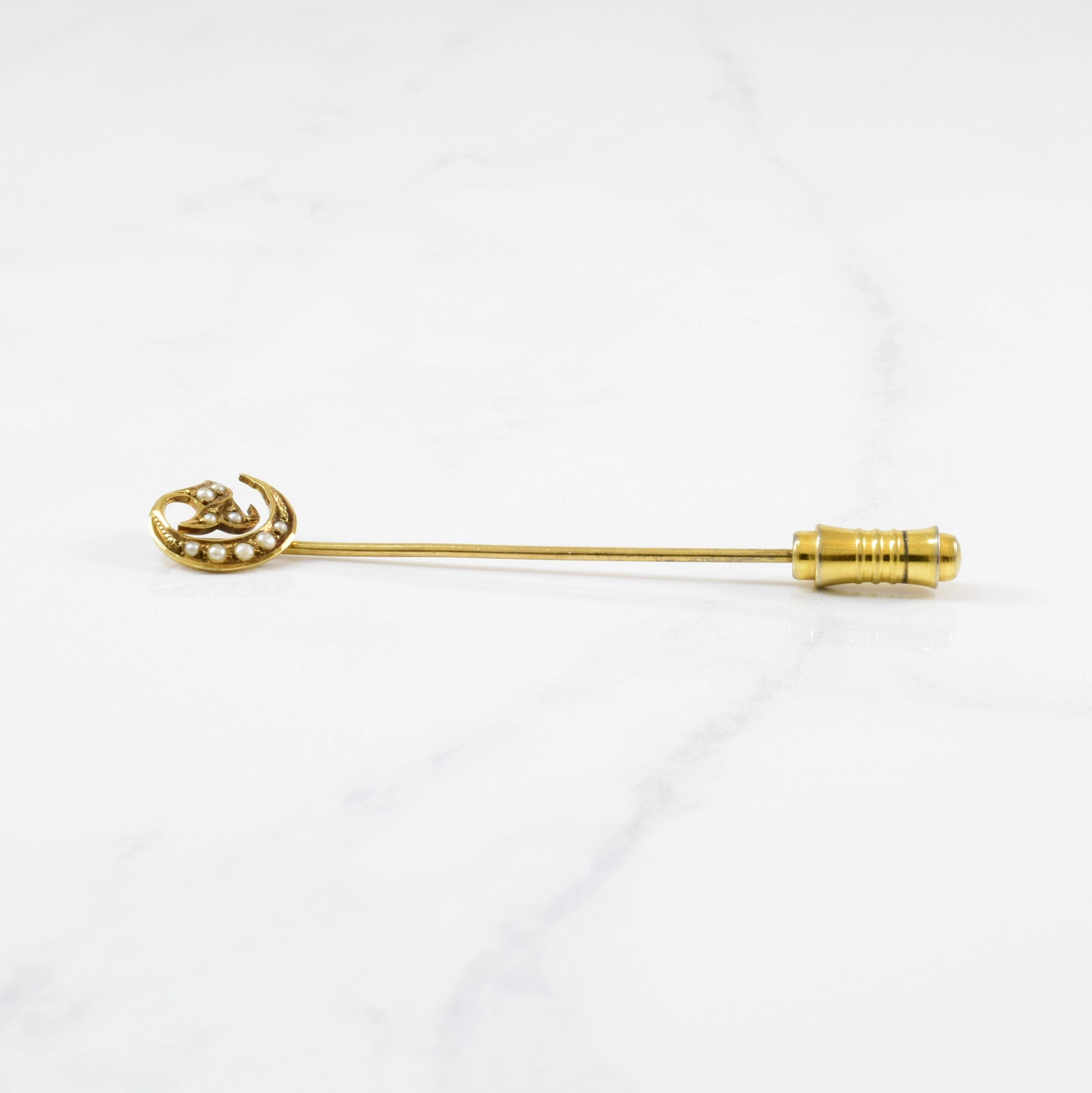 Victorian Seed Pearl Stick Pin Lifestyle Fit Light Pop