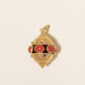 Vintage Italian Coral Egg Shaped Charm Pendant | 6.00ctw Charming Gifts Vogue Feature