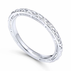 Engraved Stackable Ring 14K White Gold | Mullen Jewelers Bold piece Sentimental Style