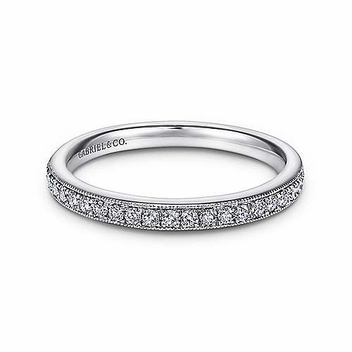 Sturdy Decoration Vintage Style Straight Bead Set Diamond Wedding Ring