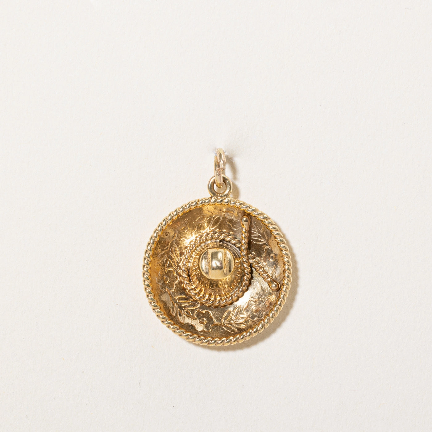 Radiant Sparkle Natural Flow 14k Yellow Gold Sombrero Charm