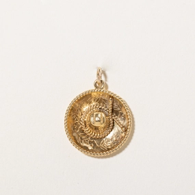 Radiant Sparkle Natural Flow 14k Yellow Gold Sombrero Charm