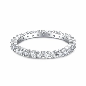 1.8 Carat Simplistic Diamond Stackable Ring | 18K Gold | Moissanite Sophisticated Finish
