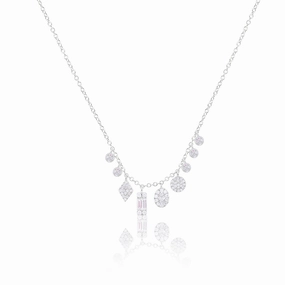 White Gold Illusion Diamond Necklace Soft Focus Subtle Grace