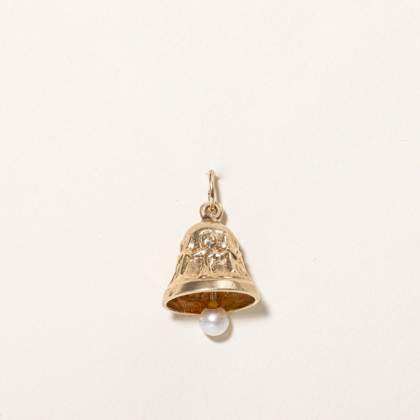 White Pearl Bell Charm Dainty Shine