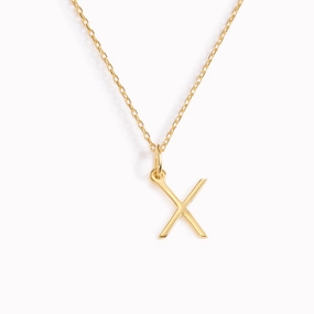 X Necklace / Gold Initial Necklace Soft Detail Effortless Elegance